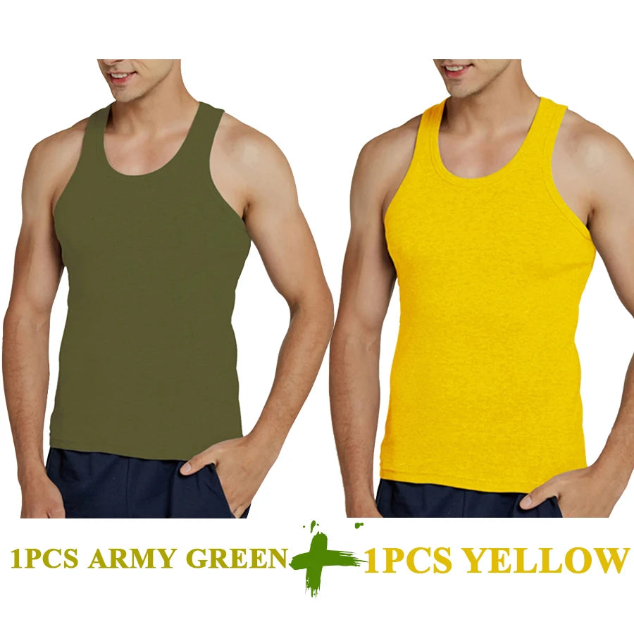 Men’s Cotton Tank Top – Sleeveless Gym Vest