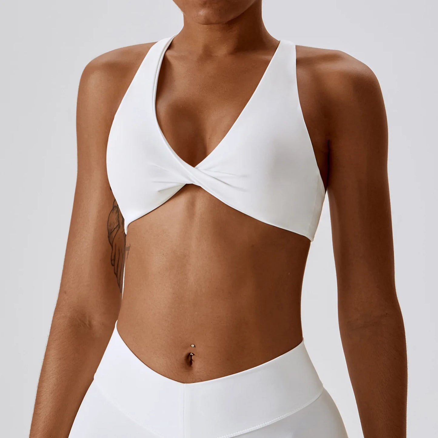 White Yoga Sets Women Sexy Beauty Back Bra High Waist Leggings Suit Comfort Soild Fitness Running Sport Sets Breathabe Sportwear