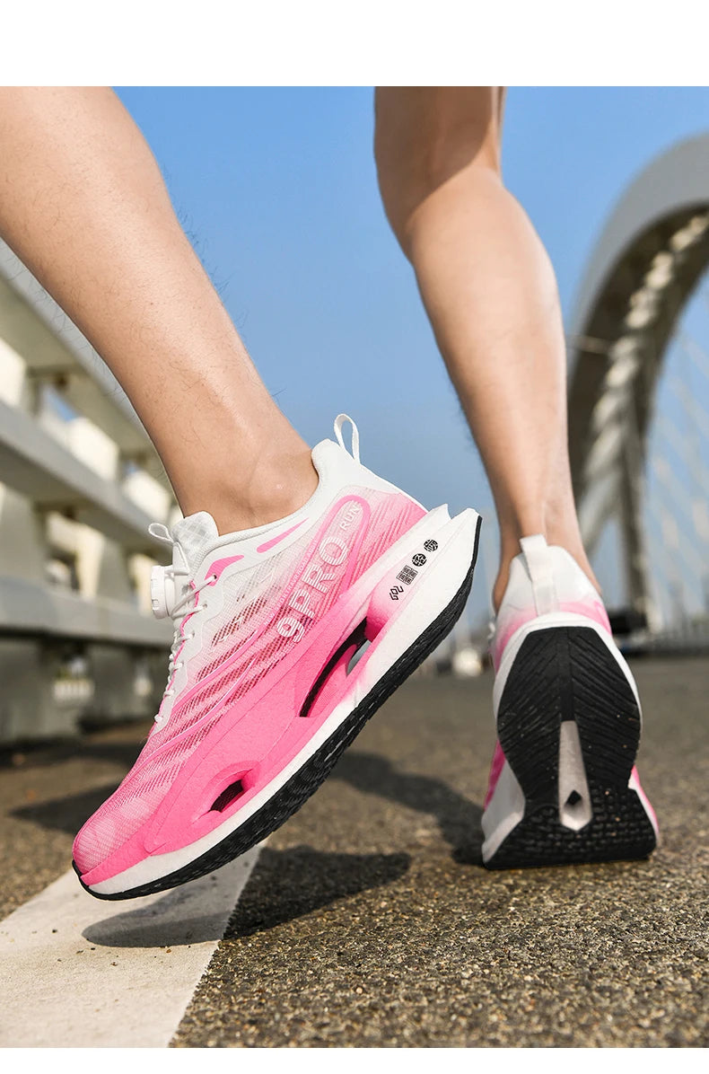 Speciality Carbon Plate Sports Running Shoes Marathon Air Cushion Men Breathable Lightweight Women Comfortable Nonskid Sneakers