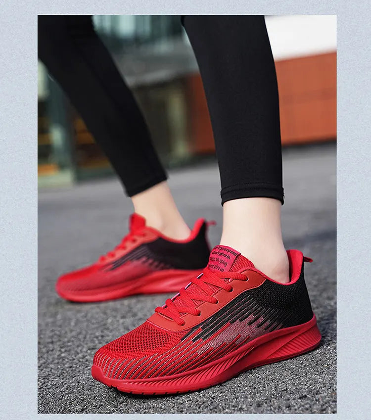 Summer Hot Sale Red Mesh Men Running Sneakers Big Size 47 Light Breathable Women Training Shoes Non-slip Sport Shoes for Man