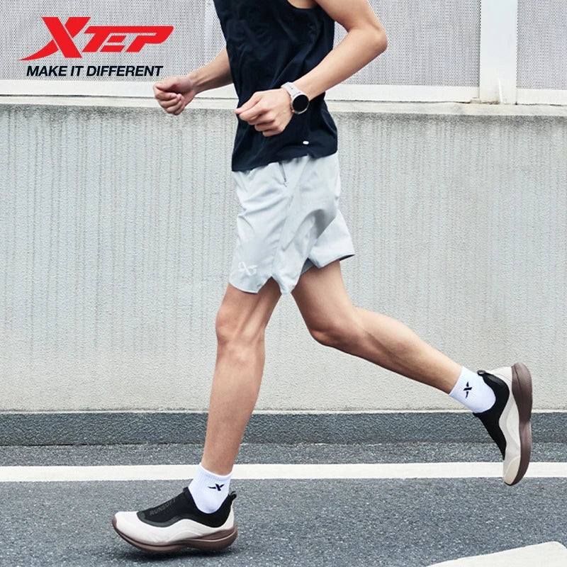 Xtep Soft Tube Running Shoes for Men Comfortable Breathable Slip-on Mesh Wear-Resistant Lightweight Male Sneakers 875219110061