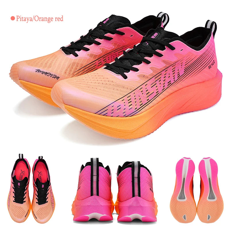 IRUNSVAN HEAT 2.0 Carbon Plate Sneakers Marathon Racing Professional Running Shoes Men Athletic Training Sport Shoes