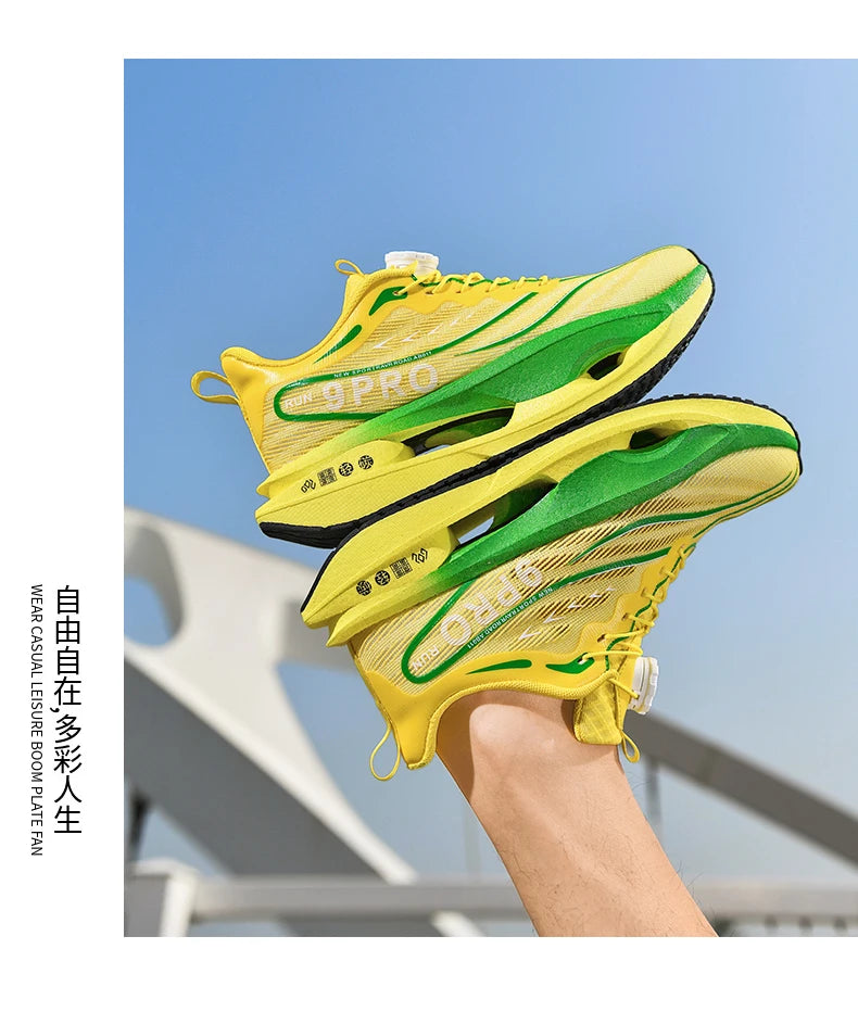 Speciality Carbon Plate Sports Running Shoes Marathon Air Cushion Men Breathable Lightweight Women Comfortable Nonskid Sneakers