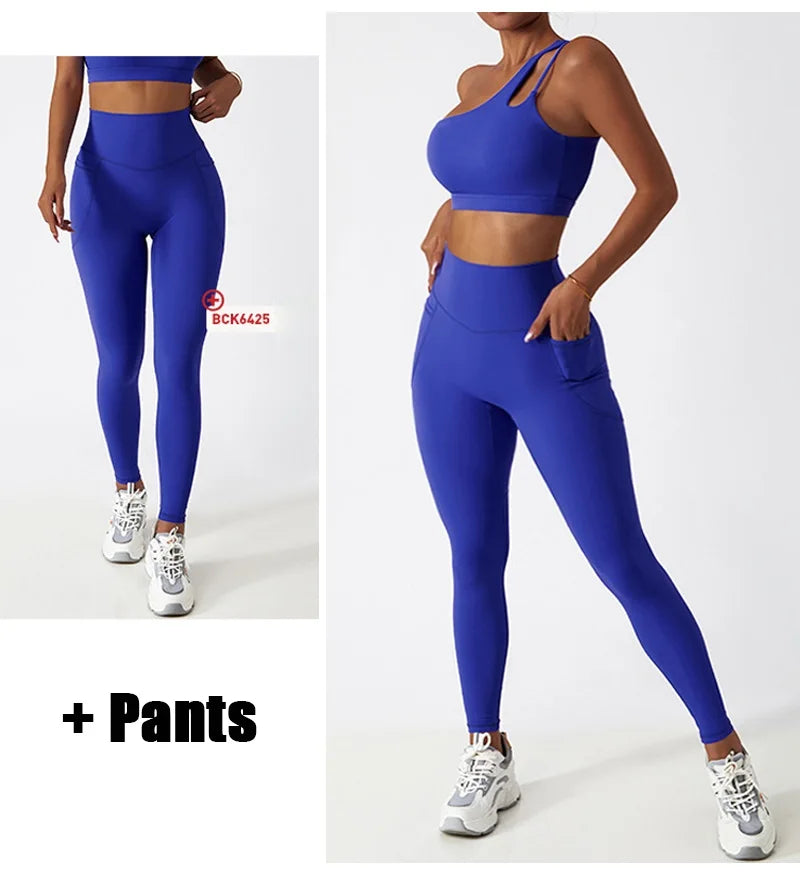 Cloud Hide Sexy One Shoulder Sports Bra for Women Fitness Yoga Crop Top Ladies Running Underwear Workout Gym Shirt Sportswear