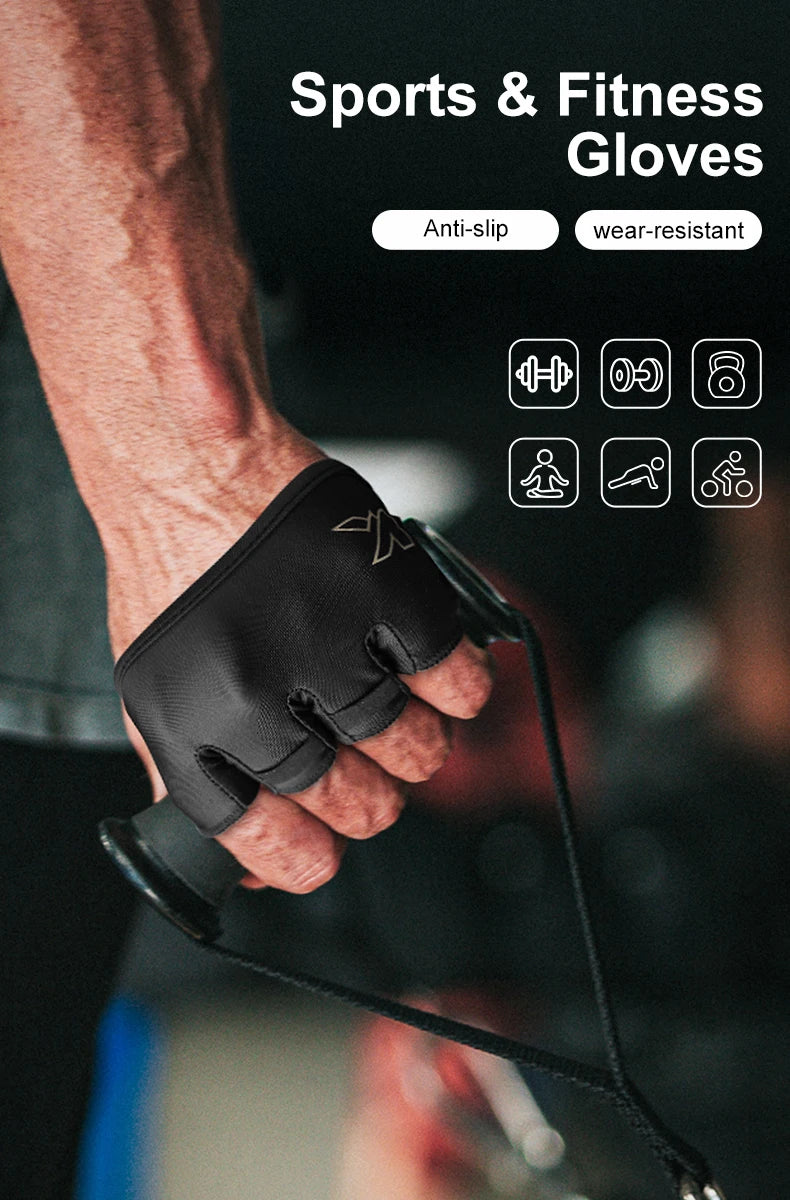 KUTOOK Gym Fitness Half Finger Gloves Men Women for Crossfit Workout Glove Power Weight Lifting Bodybuilding Hand Protector