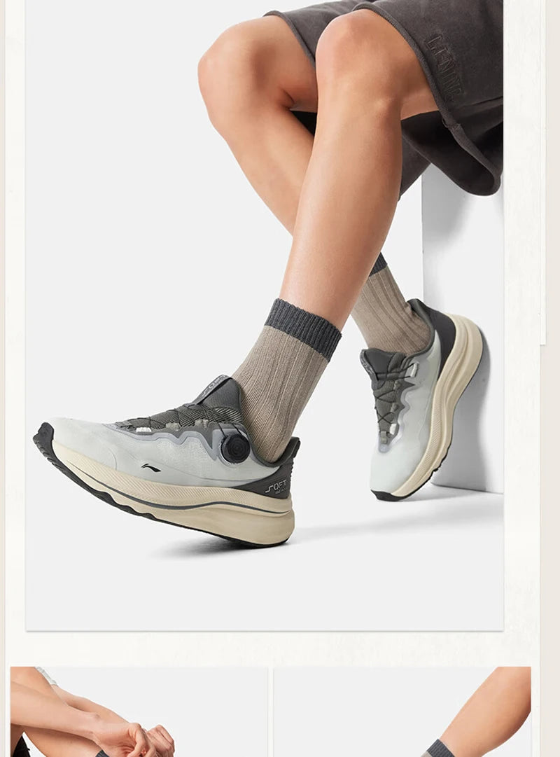 Li-Ning Men Women SOFT GO MAX 2 Walking Shoes COMFOAM Slip-on Thick Heel LiNing Unisex Sports Stylish Casual Shoes AGLV001