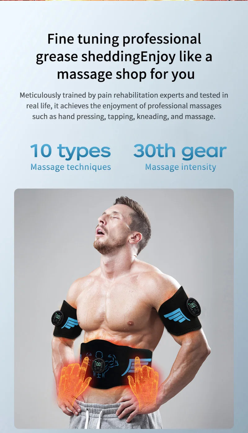 EMS Abdominal Toning Belt Muscle Stimulator Abs Trainer Muscle Toner USB Charge Body Shaping Lose Weight Fat Burn Fitness Unisex