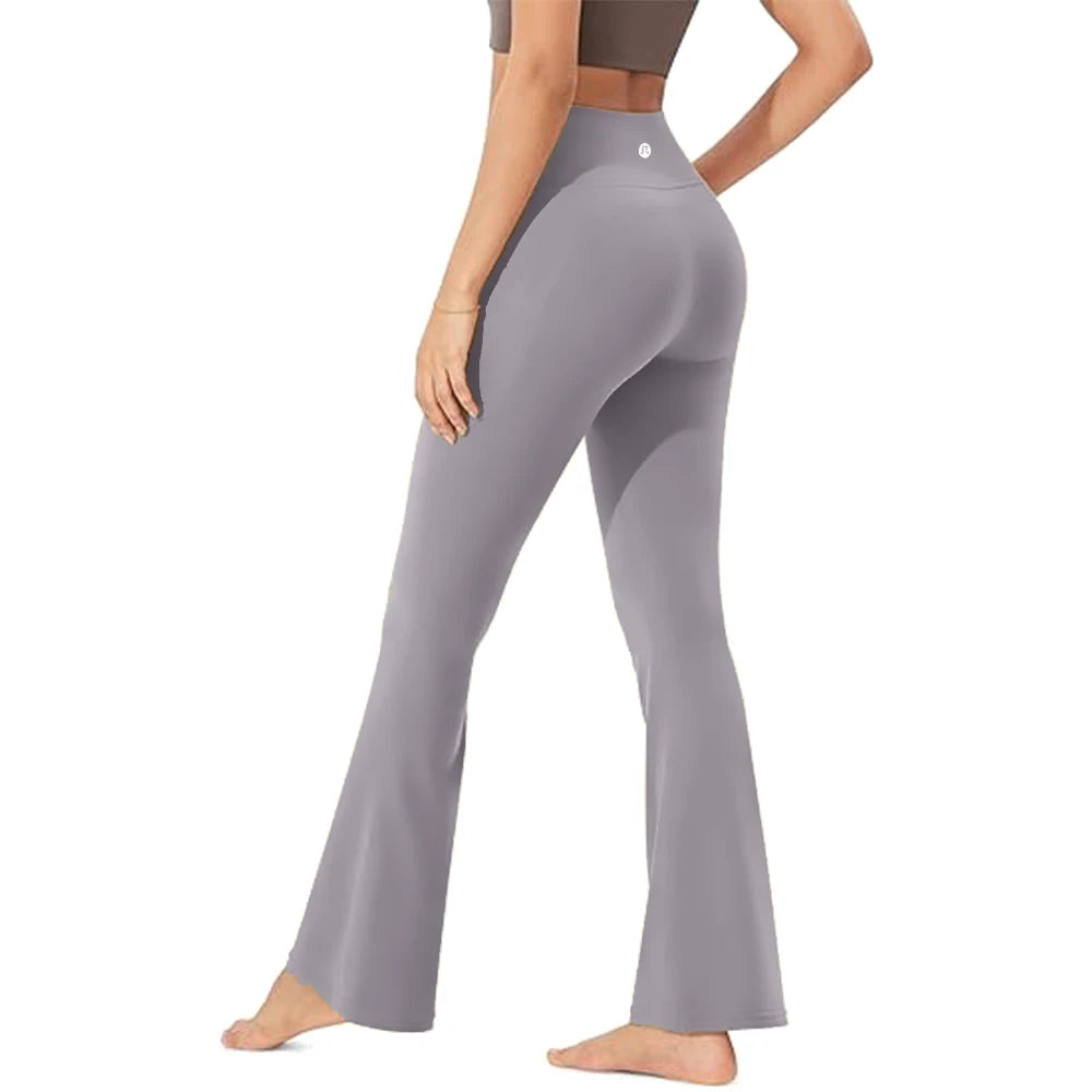 Women's Bootcut Yoga Pants Tummy Control Non See Through Bootleg Gym Workout Pants