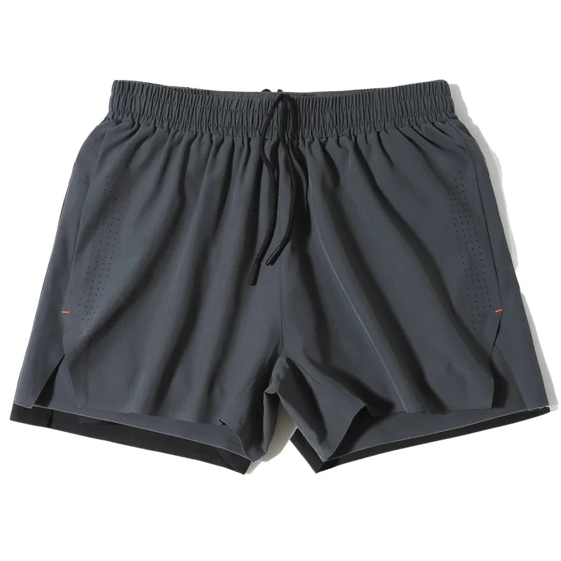 Men Sports Shorts Outdoor Zipper Pocket Joggers Running Shorts Mesh Quick Dry Training Fitness Five Pants Breathable Gym Shorts