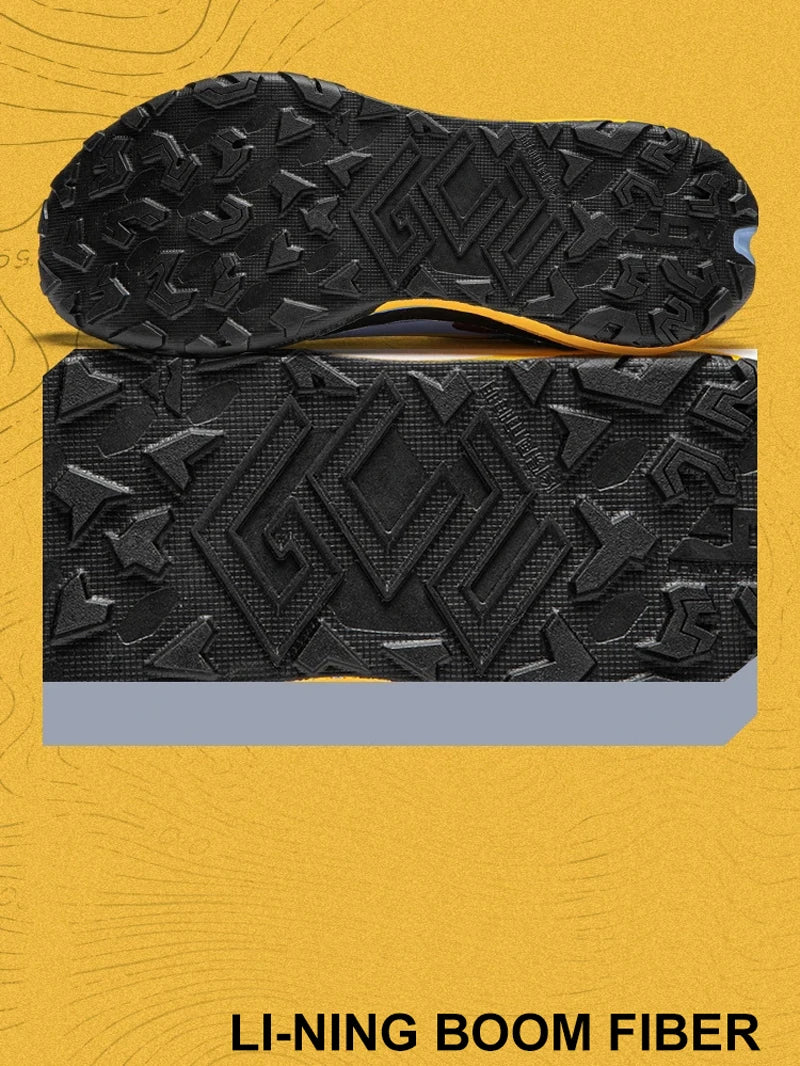 Li-Ning Men DI LU Trail Running Shoes Long Distance BOOM FIBER Cushion Sport Shoes Wearable Anti-Slip Sneakers ARNU003 ARNU009