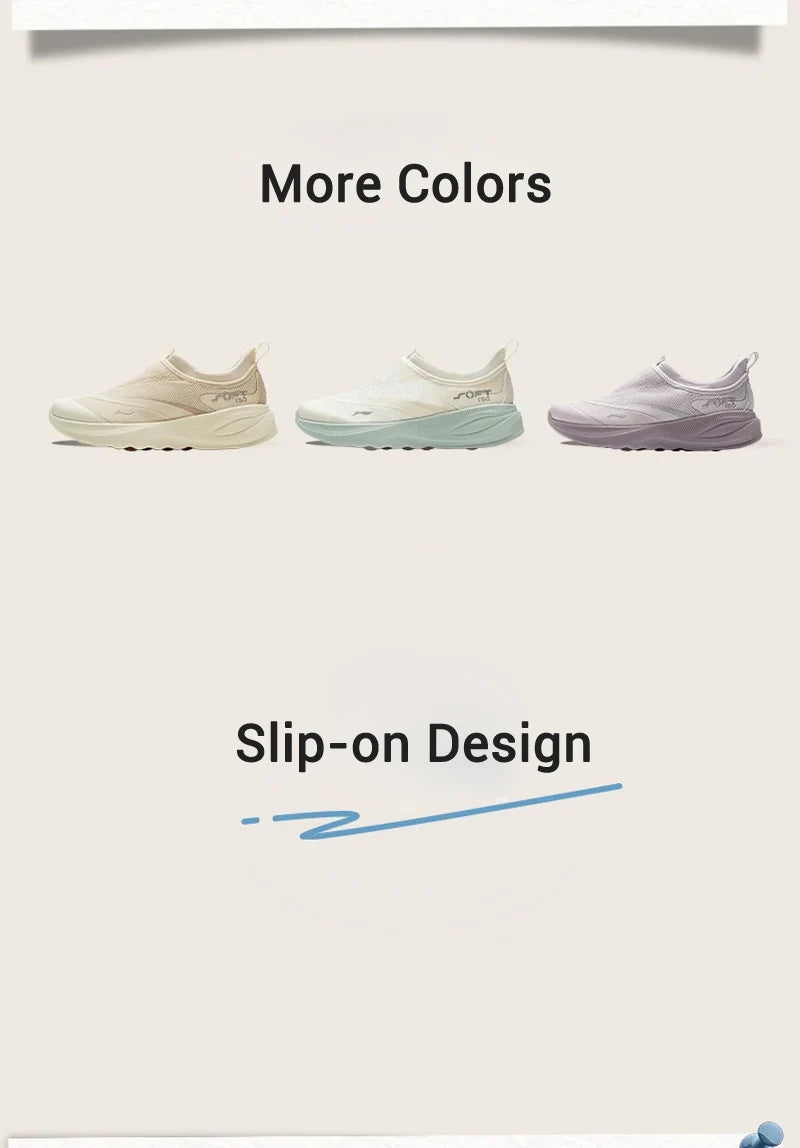 Li-Ning Women SOFT GO 2 Slip-on Casual Walking Shoes COMFOAM Breathable Flexible LiNing Comfortable Sports Sneakers AGLV006