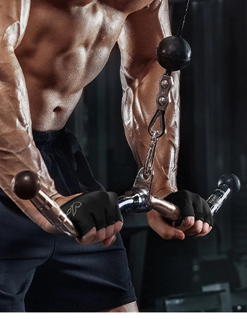 KUTOOK Gym Fitness Half Finger Gloves Men Women for Crossfit Workout Glove Power Weight Lifting Bodybuilding Hand Protector