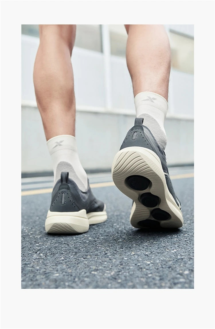 Xtep Soft Tube Running Shoes for Men Comfortable Breathable Slip-on Mesh Wear-Resistant Lightweight Male Sneakers 875219110061