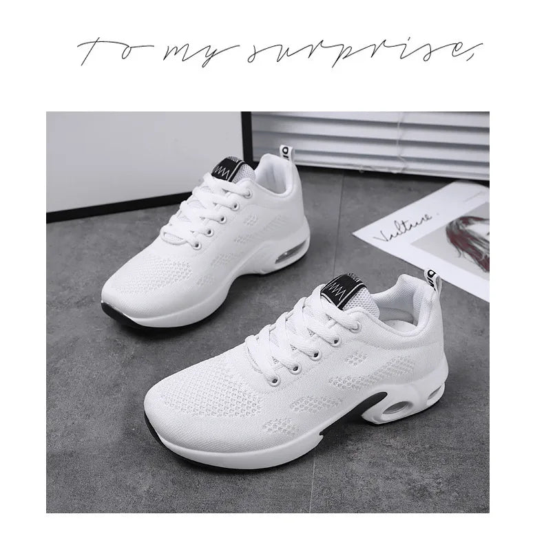 Oulylan Women Casual Sneakers Shoes Mesh Breathable Running Shoes Air Cushion Platform Summer Sports Shoes Luxury Lightweight