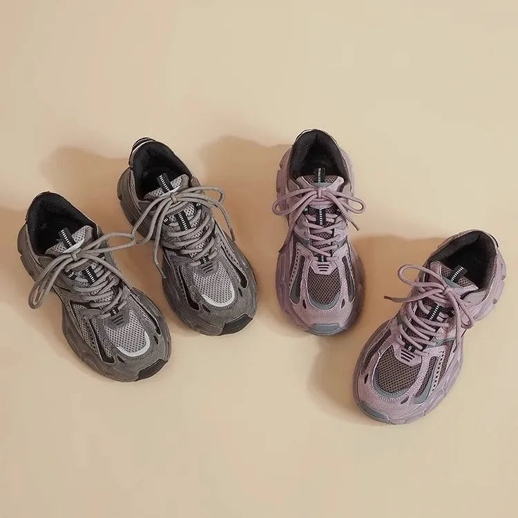 Oulylan Leisure Summer Women Chunky Sneaker Retro Lightweight Mesh Breathable Sports Shoes Ladies Fashion Daily Comfort Footwear