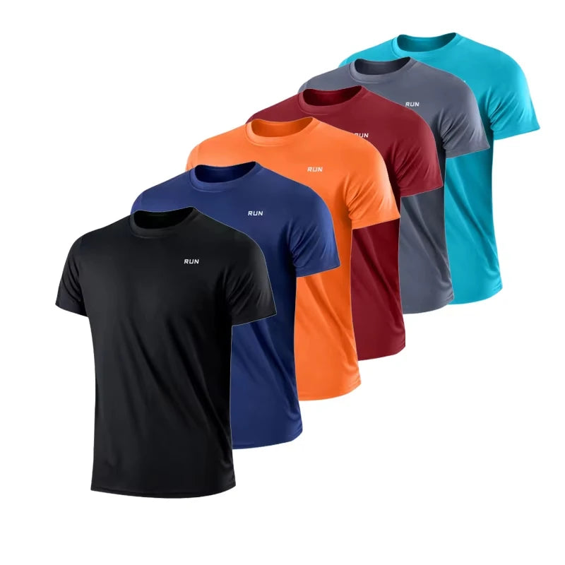 New Summer Men‘s Running Shirts Sport Gym Tees Training Jersey Short Sleeve T-Shirt Quick Dry Compression Sportwear T Shirt Man