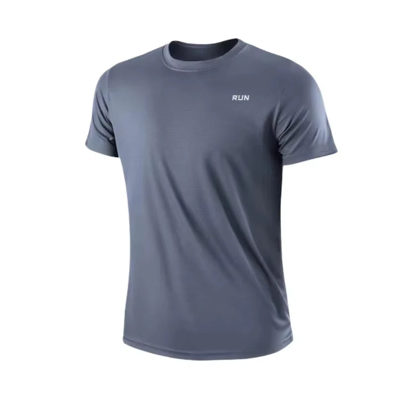 New Summer Men‘s Running Shirts Sport Gym Tees Training Jersey Short Sleeve T-Shirt Quick Dry Compression Sportwear T Shirt Man
