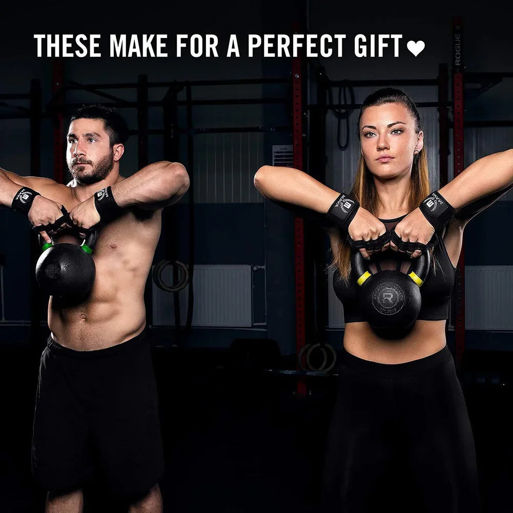 2Pcs Weightlifting Training Gloves for Men Women Fitness Sports Body Building Gymnastics Gym Hand Wrist Palm Protector Gloves