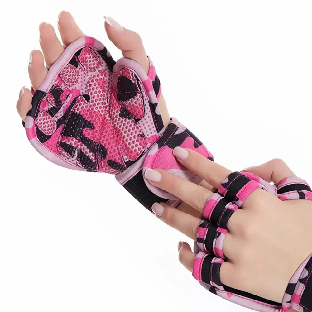 2Pcs Weightlifting Training Gloves for Men Women Fitness Sports Body Building Gymnastics Gym Hand Wrist Palm Protector Gloves