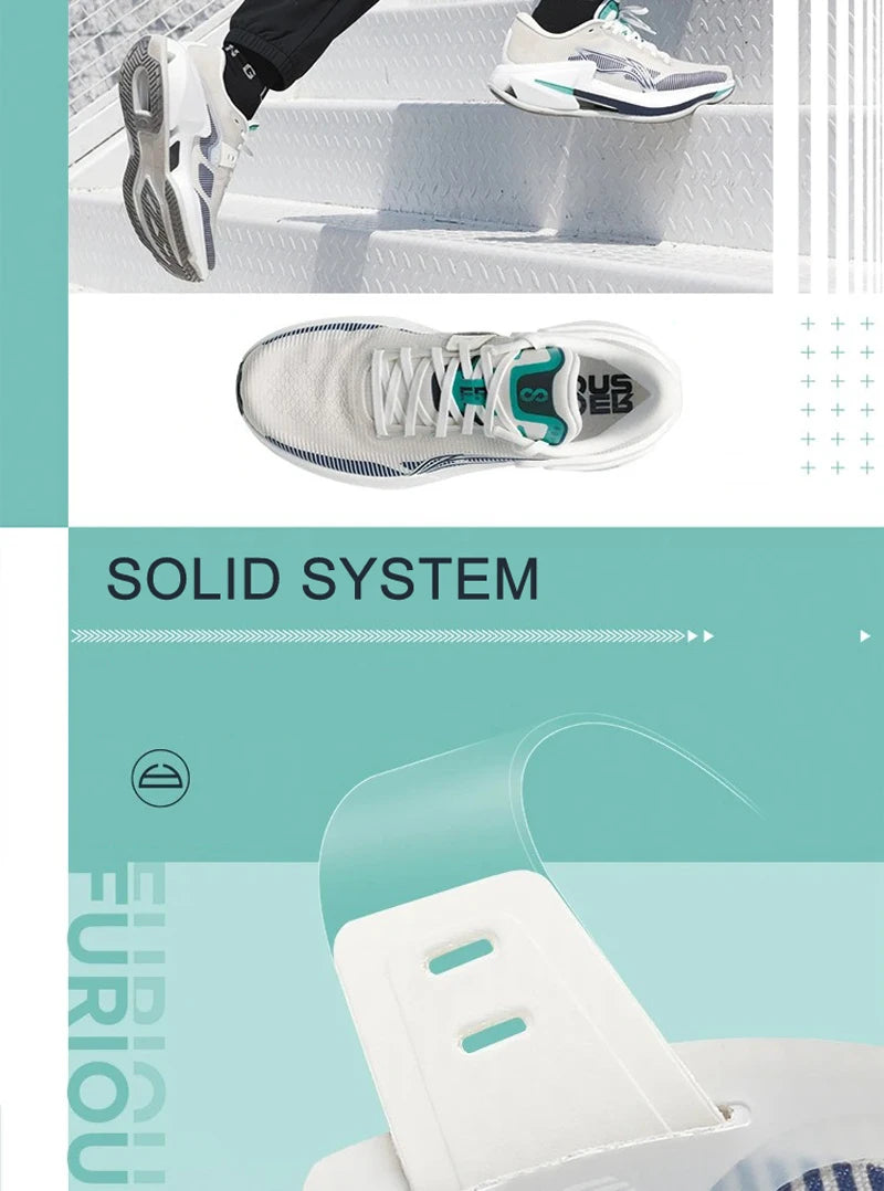 Li-Ning Men FURIOUS RIDER 8 Stability Running Shoes BOOM Cushion Stable Support Sport Shoes Anti-slip Wearable Sneakers ARZU007