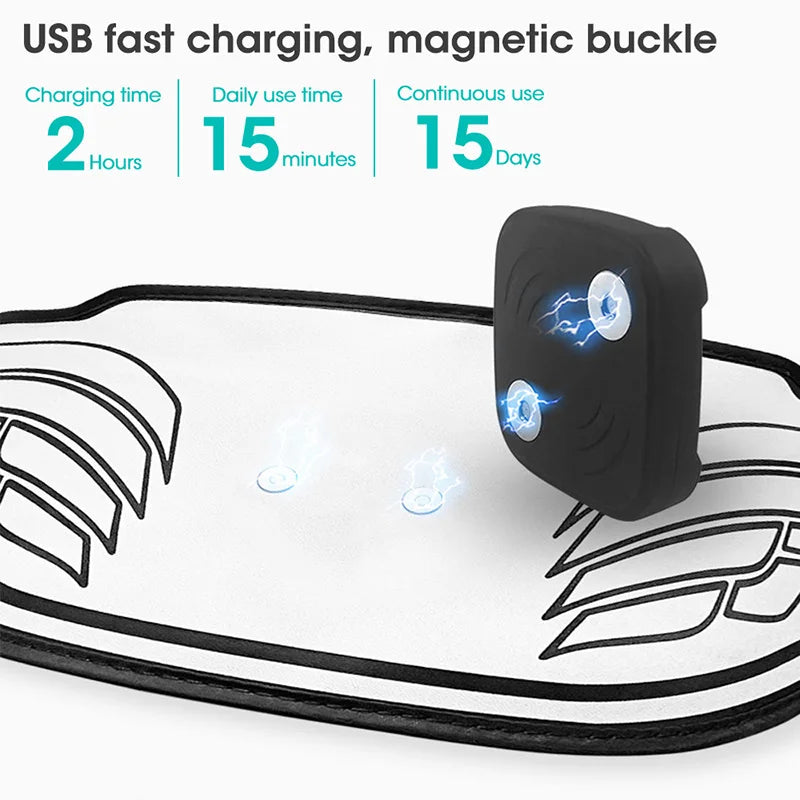 ABS Stimulator Ab Machine Abdominal Toning Belt EMS Muscle Toner USB Fitness Training Gear Loss Weight Equipment Home Gym Office