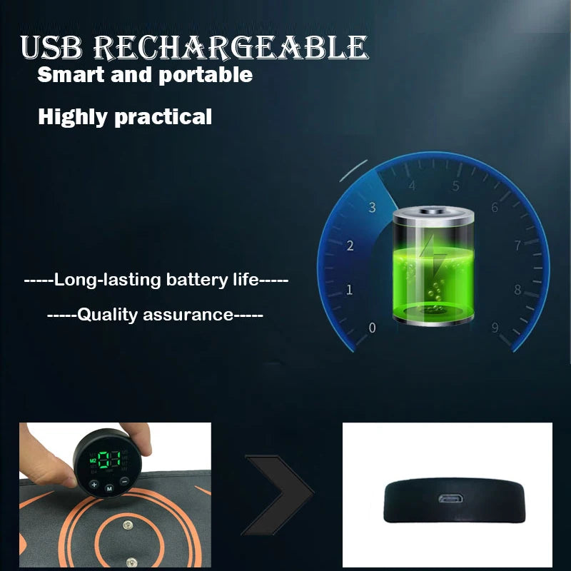EMS Muscle Toner Abdominal Toning Belt USB Recharge Electric Muscle Stimulation Smart Fitness Massage Abs Trainer Body Shaping