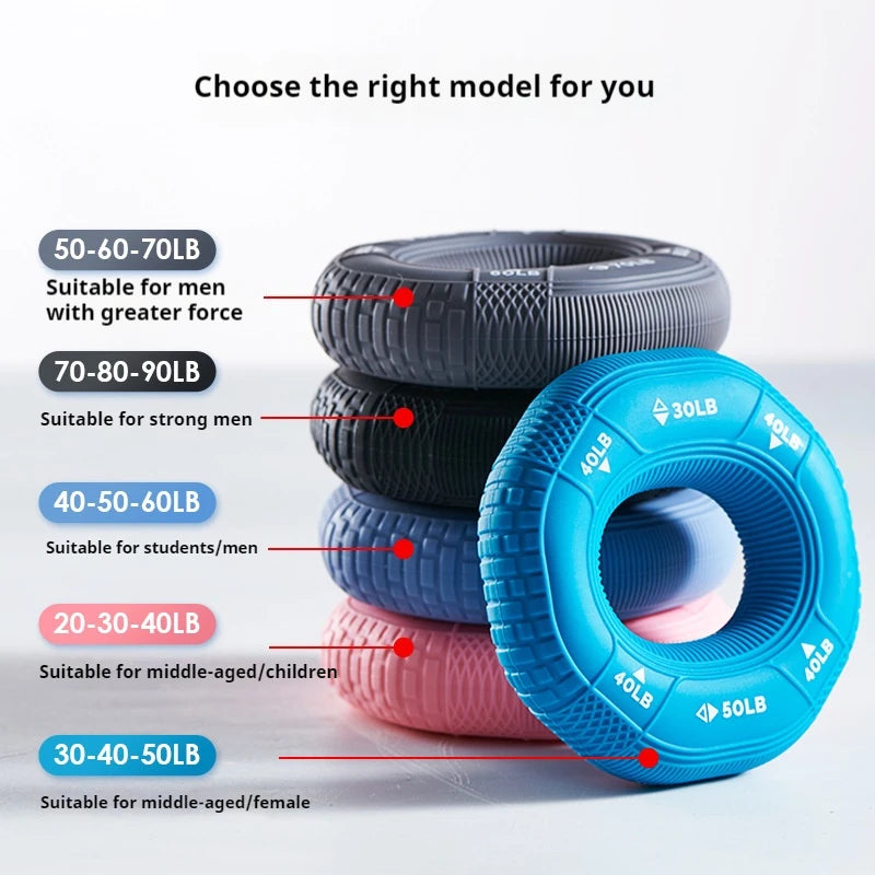 Octagonal Grip Ring 3-Level Resistance Silicone Hand Exerciser for Arm Strength Training Home Gym Fitness Equipment