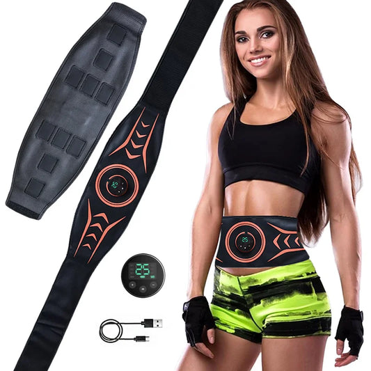 EMS Muscle Toner Abdominal Toning Belt USB Recharge Electric Muscle Stimulation Smart Fitness Massage Abs Trainer Body Shaping