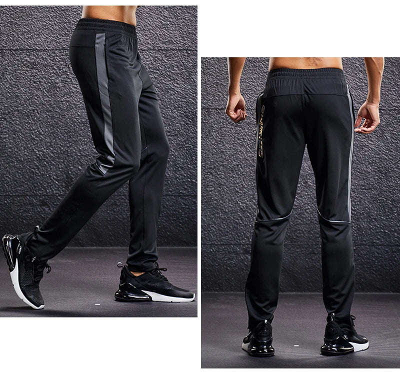 Men Sport Pants Running Pants With Zipper Pockets Soccer Training Jogging Sports Trousers Fitness Football Leggings Sweatpants