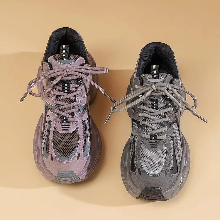 Oulylan Leisure Summer Women Chunky Sneaker Retro Lightweight Mesh Breathable Sports Shoes Ladies Fashion Daily Comfort Footwear