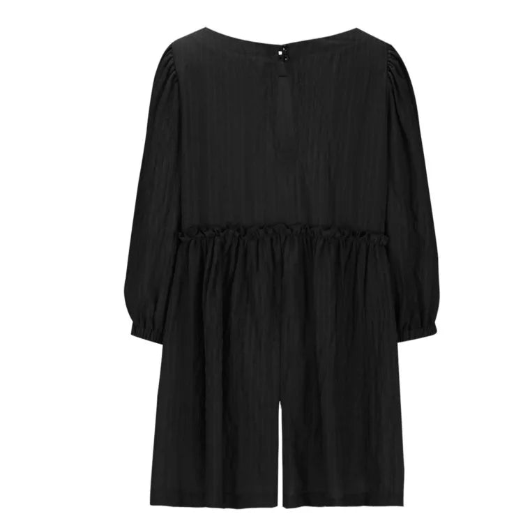 Fashion Women's Shorts Jumpsuit Summer Long Sleeve Casual Jumpsuit with Shorts Women Loose Breathable Short Jumpsuits Female