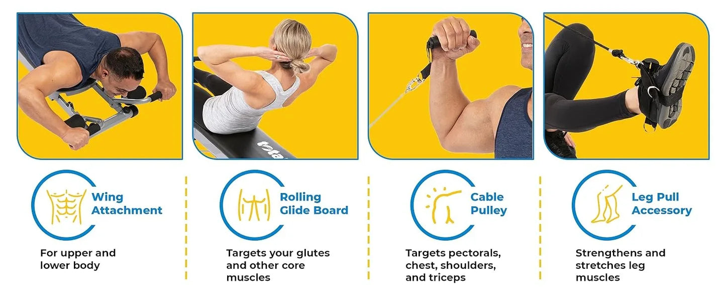 APEX Versatile Indoor Home Gym Workout Total Body Strength Training Fitness Equipment