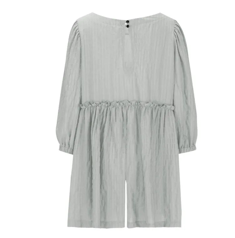 Fashion Women's Shorts Jumpsuit Summer Long Sleeve Casual Jumpsuit with Shorts Women Loose Breathable Short Jumpsuits Female