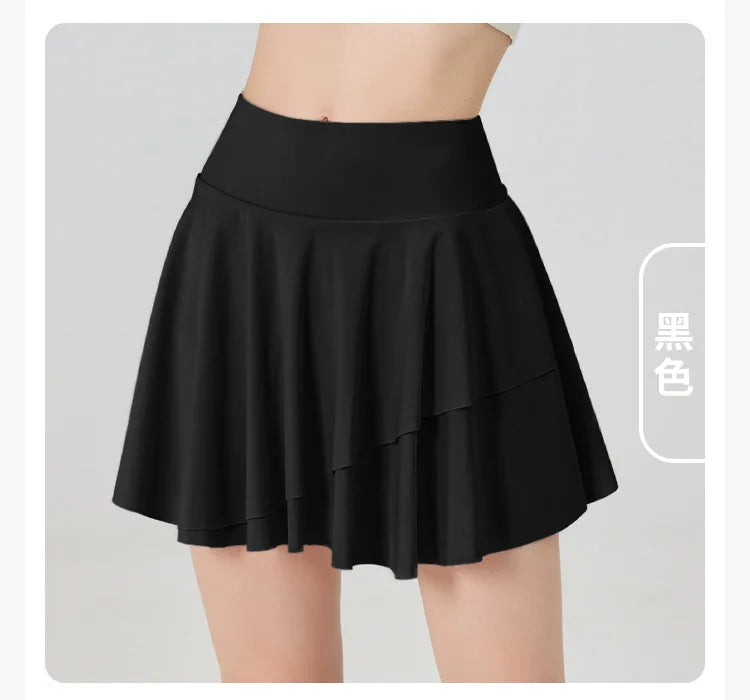 Sport Short Skirt for Women in Summer Anti-exposure High Waist Pleated Short Skirt Fitness Yoga Suit Golf Tennis Skirt