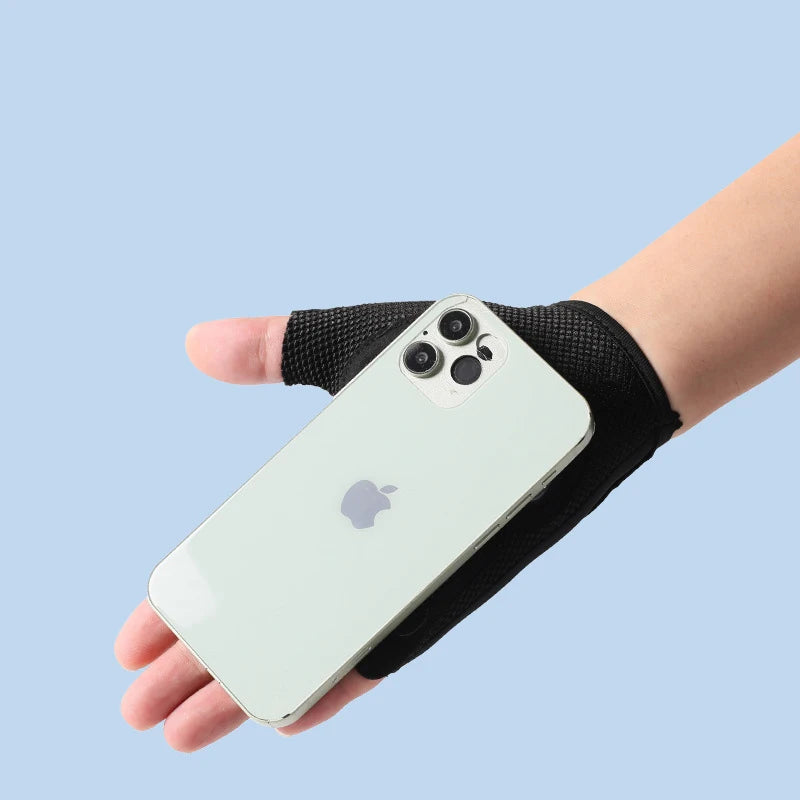 Summer Fitness Gloves Silicone Palm Shock Absorbing Half Finger Colorful Gym Gloves for Men Women Sun Protection Ice Silk Gloves