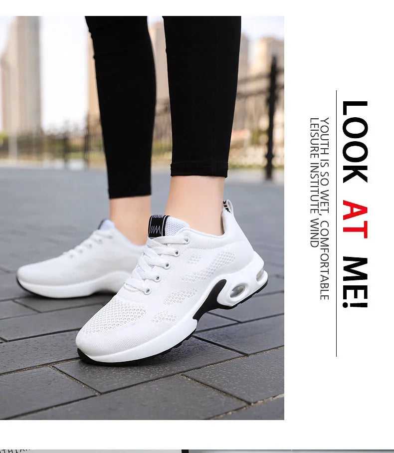 Oulylan Women Casual Sneakers Shoes Mesh Breathable Running Shoes Air Cushion Platform Summer Sports Shoes Luxury Lightweight