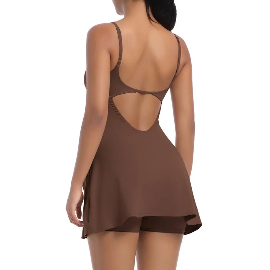 XL Pad Bodysuit Women Anti Shorts Yoga Set Gym Running One Piece Jumpsuit Tennis Skirt Workout Tracksuit Dance Fitness Bodysuit