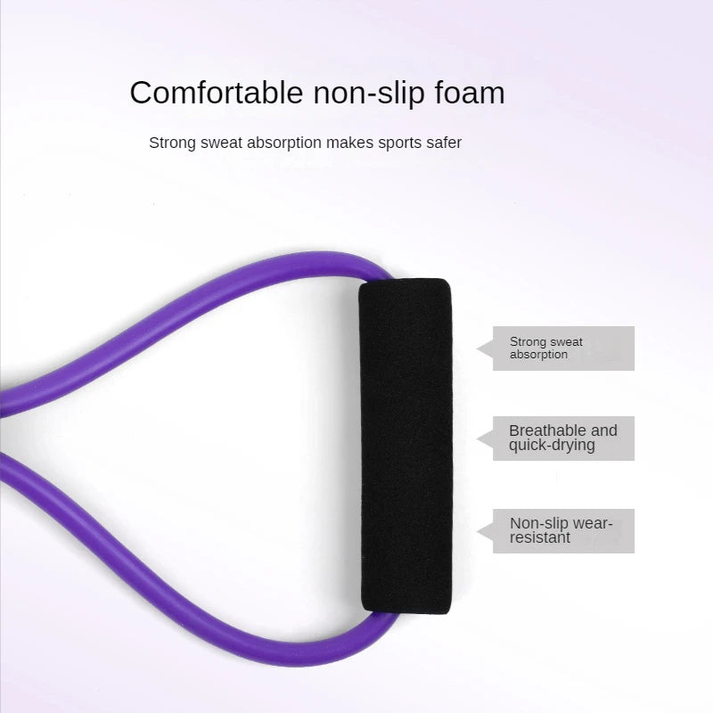 Gym 8 Word Elastic Band Chest Developer Rubber Expander Rope Sports Workout Resistance Bands Fitness Equipment Yoga Training