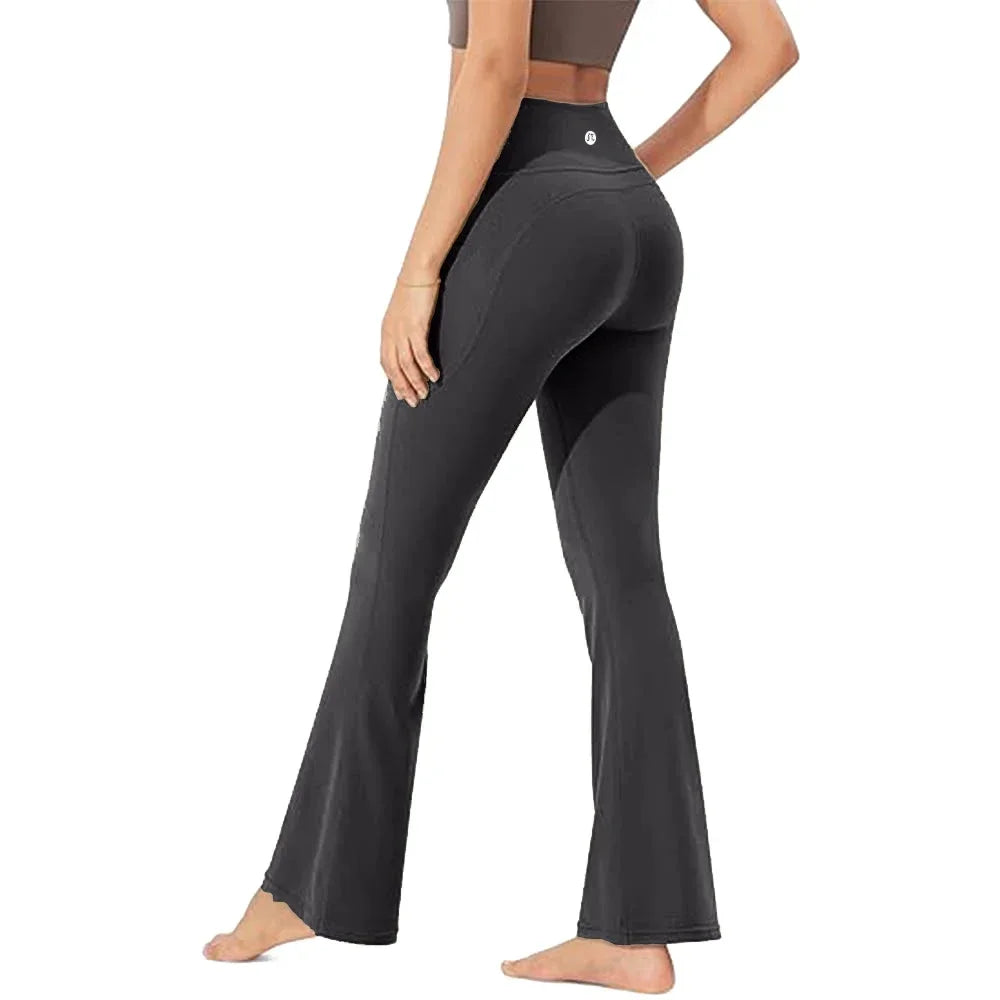 Women's Bootcut Yoga Pants Tummy Control Non See Through Bootleg Gym Workout Pants