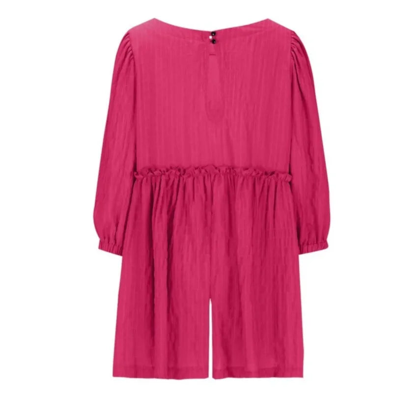 Fashion Women's Shorts Jumpsuit Summer Long Sleeve Casual Jumpsuit with Shorts Women Loose Breathable Short Jumpsuits Female