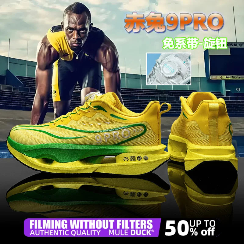 Speciality Carbon Plate Sports Running Shoes Marathon Air Cushion Men Breathable Lightweight Women Comfortable Nonskid Sneakers