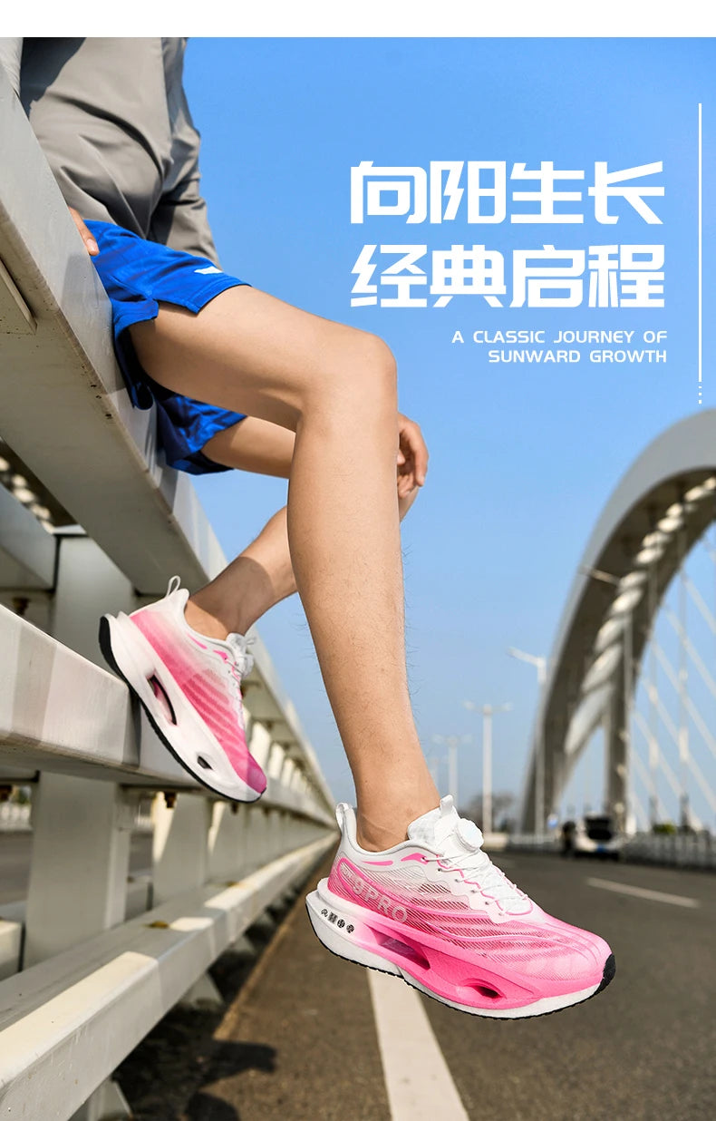 Speciality Carbon Plate Sports Running Shoes Marathon Air Cushion Men Breathable Lightweight Women Comfortable Nonskid Sneakers