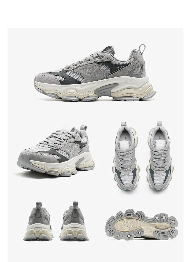 Xtep Chinoiserie Casual Shoes For Men 2025 Spring Vintage Thick Sole Fashion Sports Shoes Wear-Resistant  Sneakers 875119320001