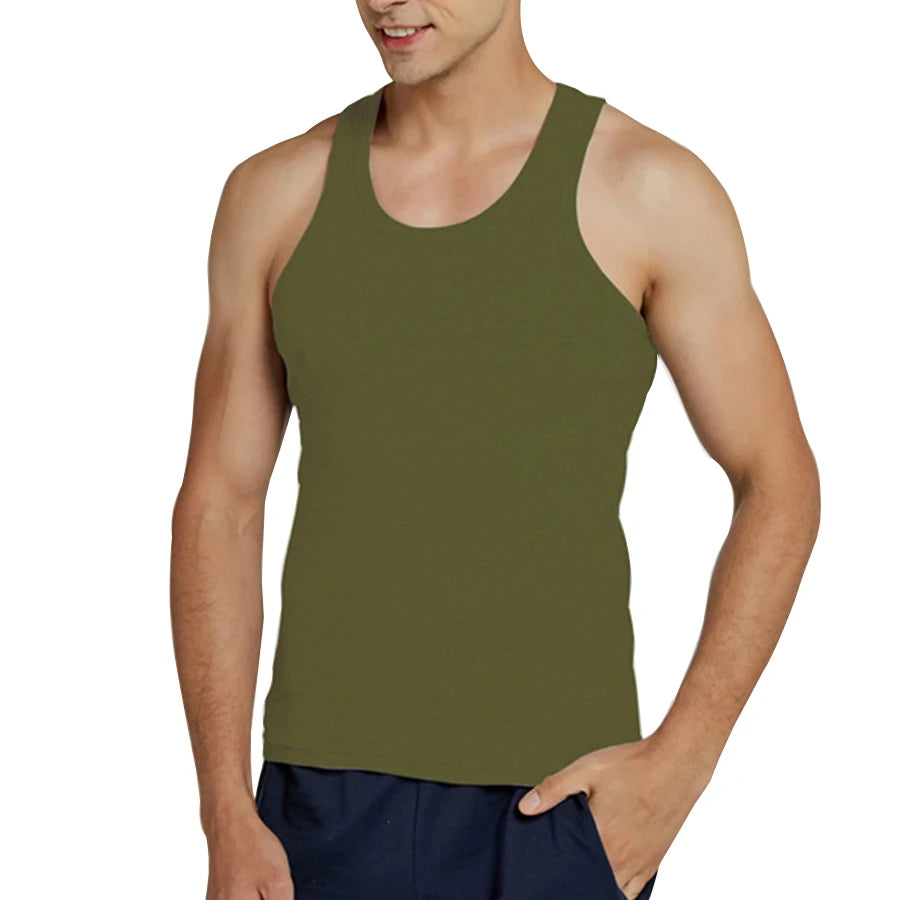 Men’s Cotton Tank Top – Sleeveless Gym Vest