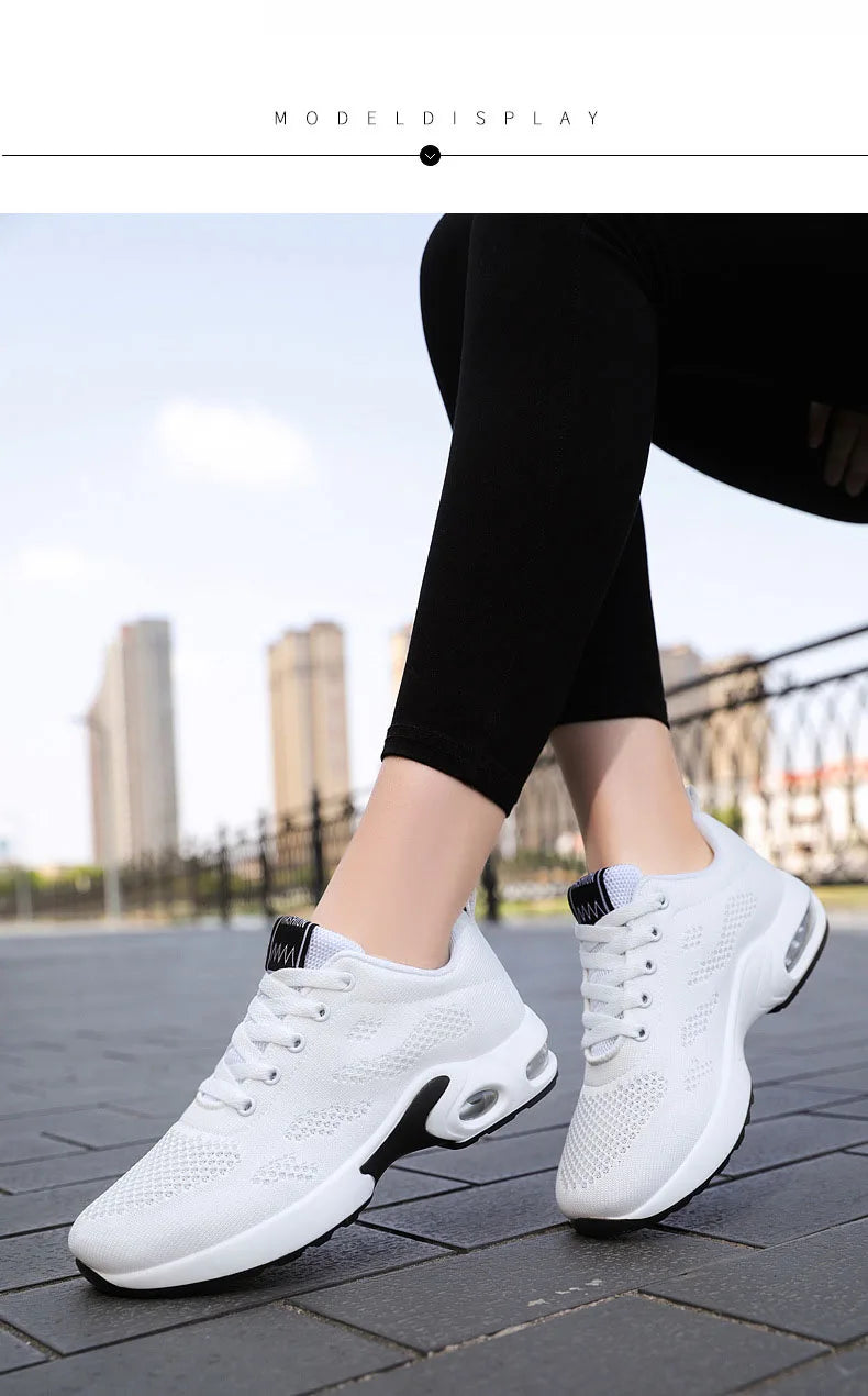 Oulylan Women Casual Sneakers Shoes Mesh Breathable Running Shoes Air Cushion Platform Summer Sports Shoes Luxury Lightweight