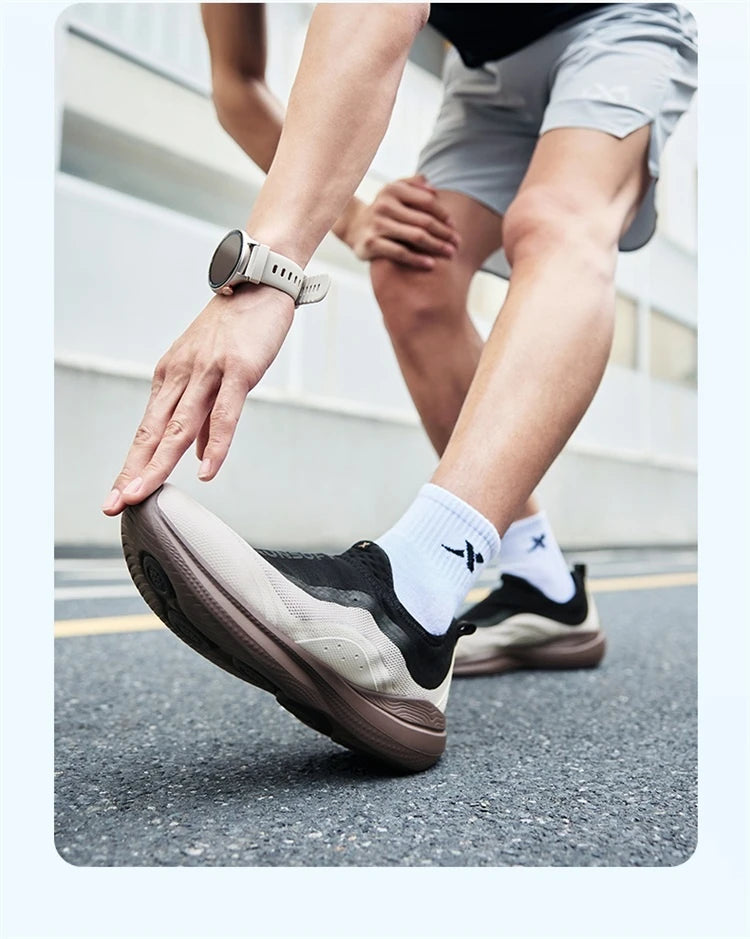 Xtep Soft Tube Running Shoes for Men Comfortable Breathable Slip-on Mesh Wear-Resistant Lightweight Male Sneakers 875219110061