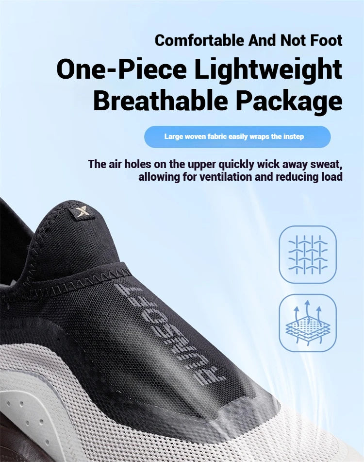 Xtep Soft Tube Running Shoes for Men Comfortable Breathable Slip-on Mesh Wear-Resistant Lightweight Male Sneakers 875219110061