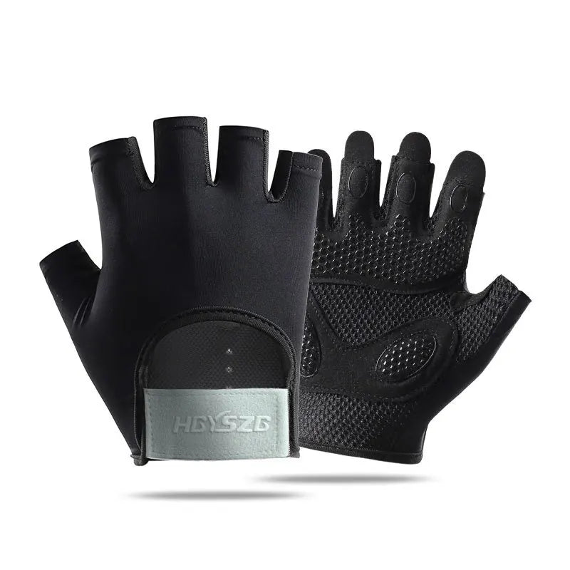 Summer Fitness Gloves Silicone Palm Shock Absorbing Half Finger Colorful Gym Gloves for Men Women Sun Protection Ice Silk Gloves