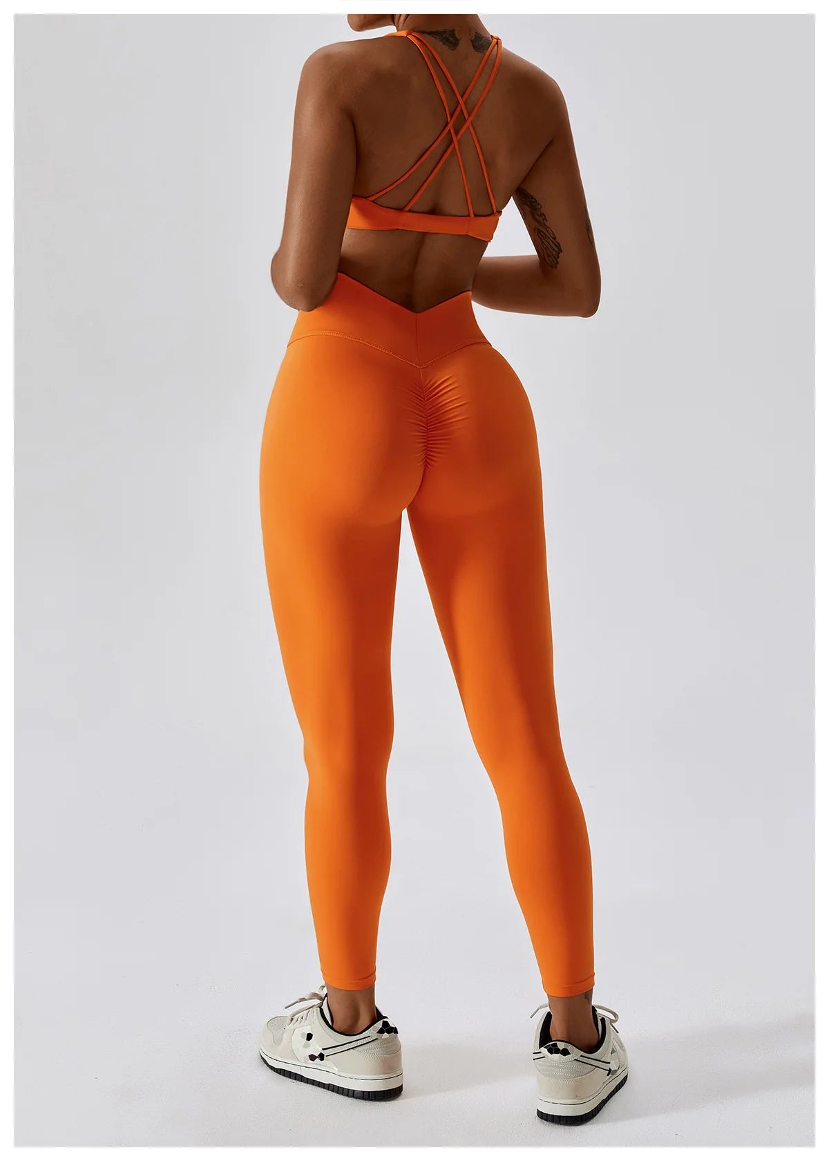 White Yoga Sets Women Sexy Beauty Back Bra High Waist Leggings Suit Comfort Soild Fitness Running Sport Sets Breathabe Sportwear