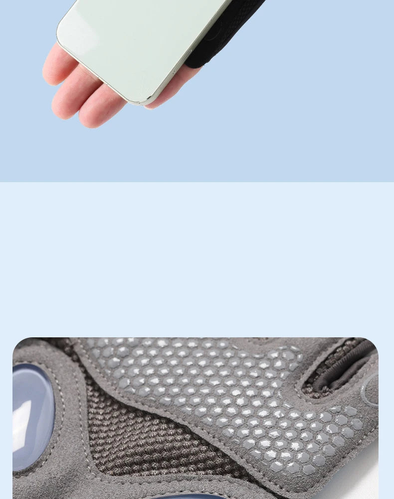 Summer Fitness Gloves Silicone Palm Shock Absorbing Half Finger Colorful Gym Gloves for Men Women Sun Protection Ice Silk Gloves